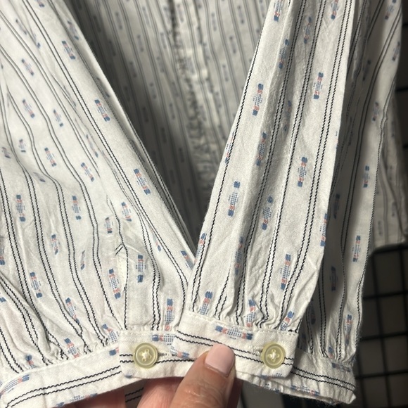 NWT Loft Womens Clip Ruffle Shirt Blouse Size M White Cottage Office Western - Picture 4 of 6